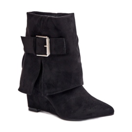 Botas de camurça preta modelo 1690A preto