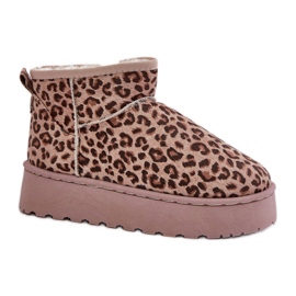 Modelo 20216-4K Botas de neve Brown Leopard marrom