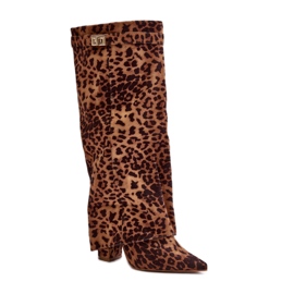 Botas Leopardo Marrom Modelo 9501A