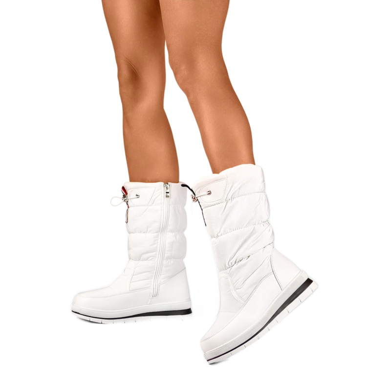 Botas de neve femininas isoladas com Eco-Fur 8302W, brancas branco Botas de neve femininas isoladas com Eco-Fur 8302W, brancas branco