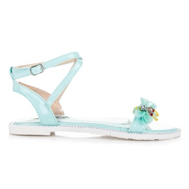 Vices Sandálias lacadas com uma borboleta verde