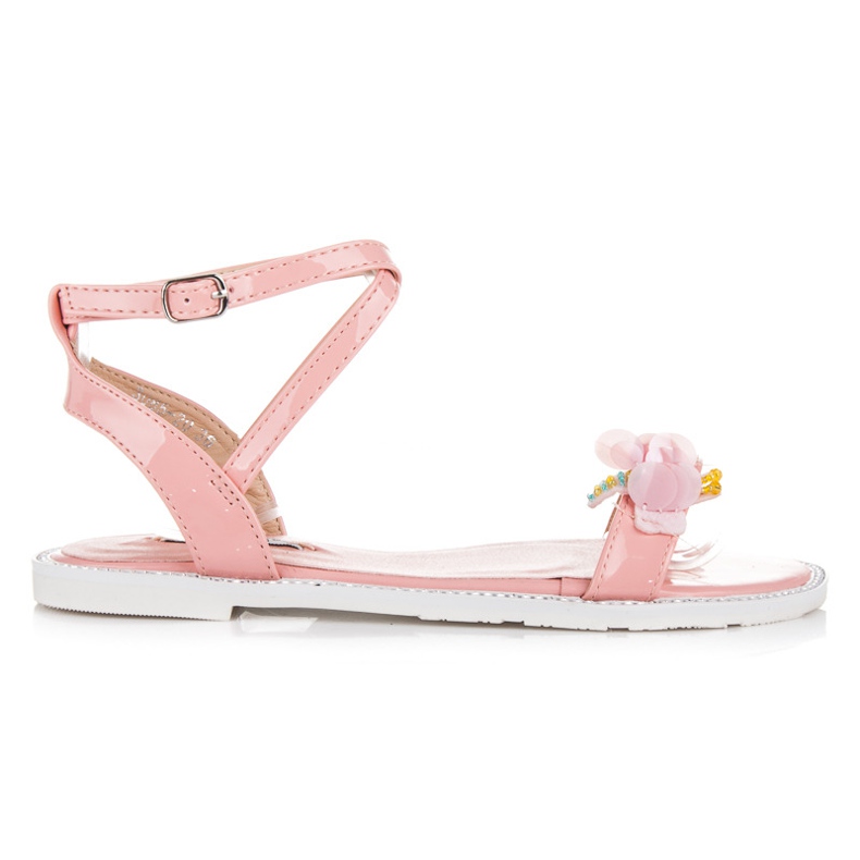 Vices Sandálias Lacadas com Borboleta rosa