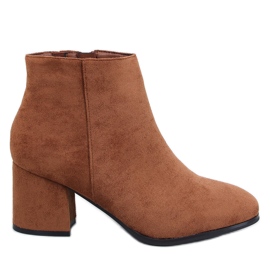Botas femininas lisas e isoladas com salto alto Camel castanho
