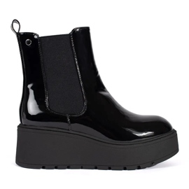 Seastar Botas Chelsea pretas femininas com cunha preto