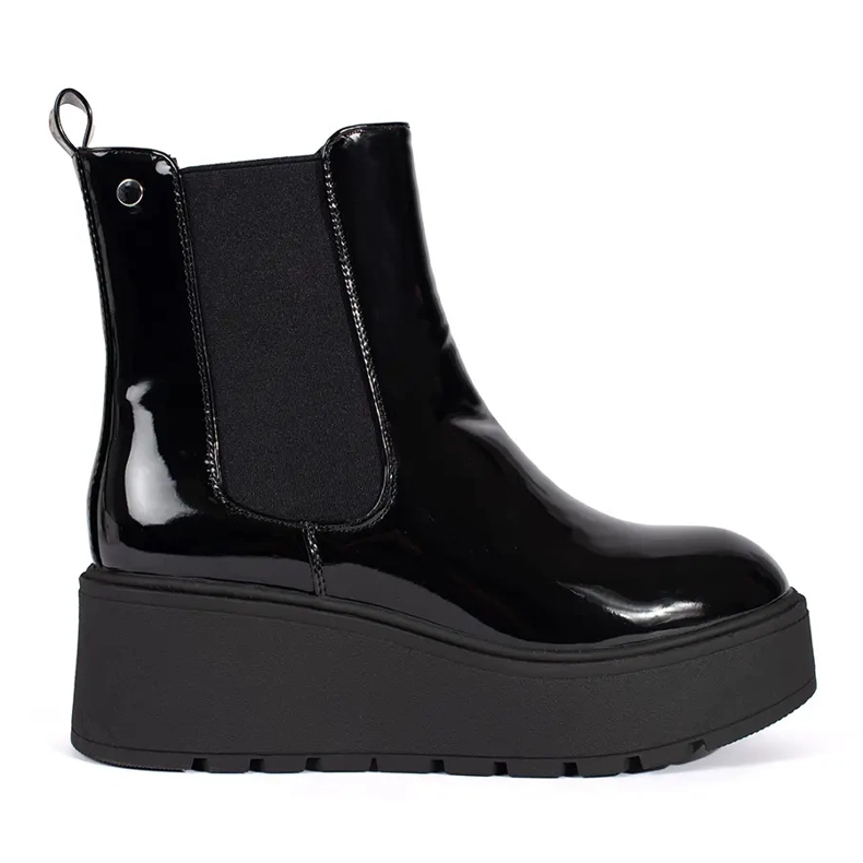 Seastar Botas Chelsea pretas femininas com cunha preto