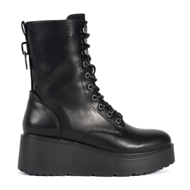 Seastar Sapatos de trabalhadoras negras com sola grossa preto