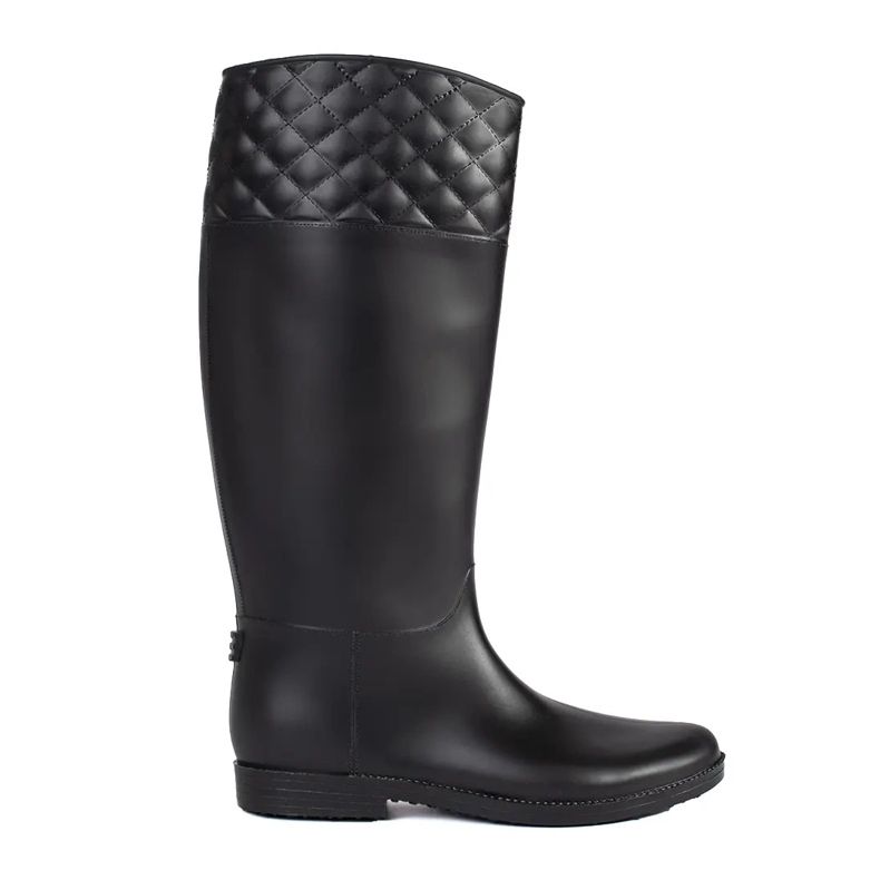 Botas Wellington femininas pretas foscas preto