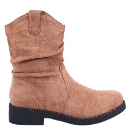 Botas femininas de camurça camelo castanho