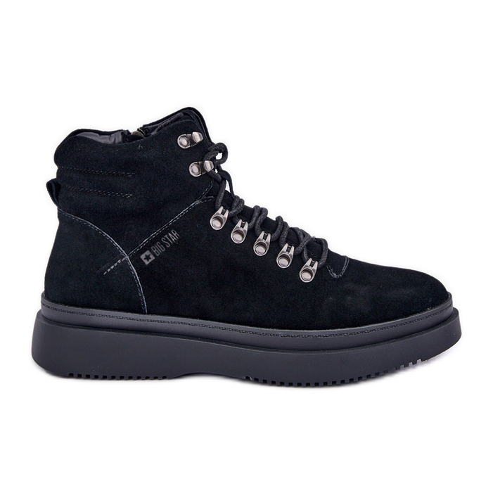 Botas masculinas de camurça com isolamento Big Star OO174187 pretas preto