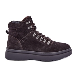 Botas isoladas de camurça masculina Big Star OO174189 marrom
