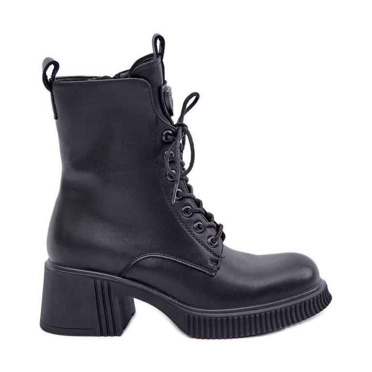 Botas femininas isoladas de couro natural Vinceza 66671 pretas preto