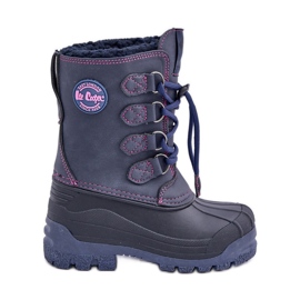 Botas altas e quentes para neve infantil Lee Cooper LCJ-24-44-2843K Azul marinho