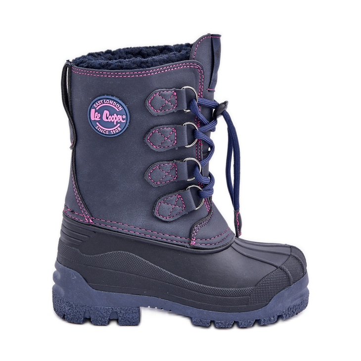 Botas altas e quentes para neve infantil Lee Cooper LCJ-24-44-2843K Azul marinho