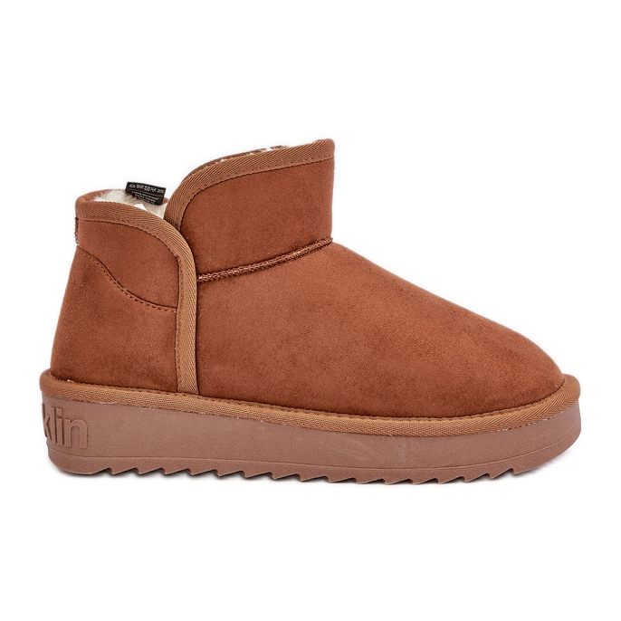 D.Franklin Botas femininas de neve com plataforma DFSH370010 marrom castanho