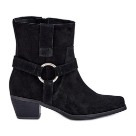 Botas de Salto Alto em Camurça Natural Zazoo 3444/2 Pretas preto