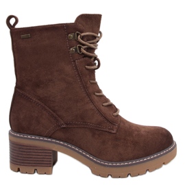 Botas femininas marrons com isolamento de pele marrom