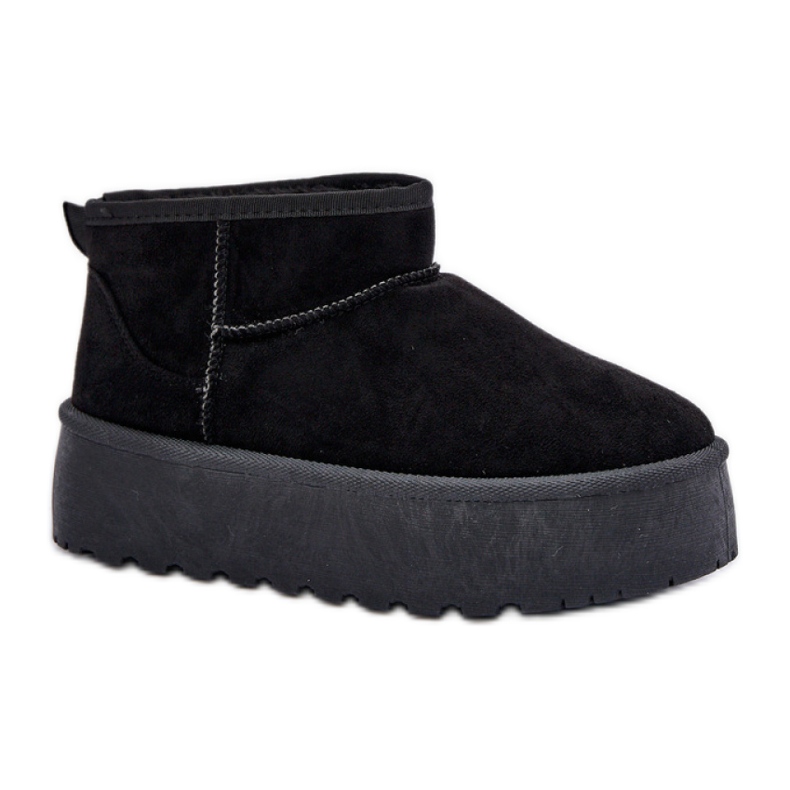 Botas de neve femininas forradas de pele TL242 pretas preto