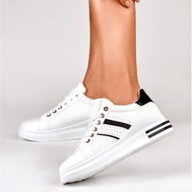 Calçados esportivos femininos, tênis plataforma, branco AD-732W/B