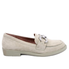 Mocassins clássicos de camurça com decoração verde