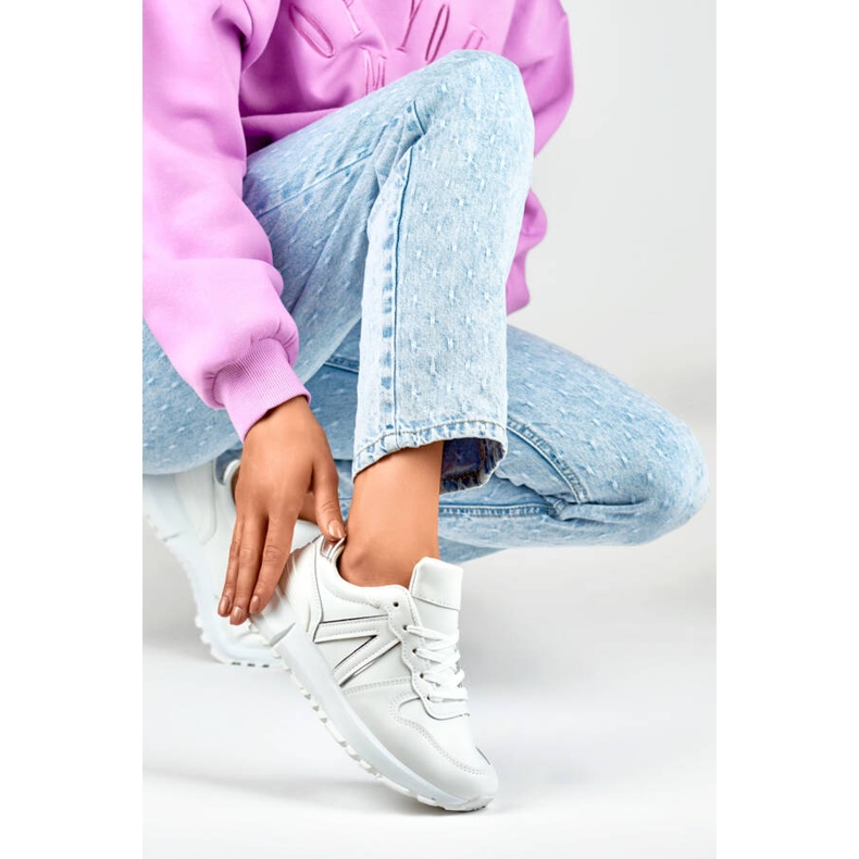 Calçados esportivos femininos, tênis branco LL66-33W