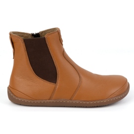 Olivier Botas Chelsea femininas descalças com zíper, isoladas 1263 vermelhas laranja