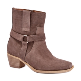 Botas femininas sem isolamento Zazoo 3444/2 castanho marrom