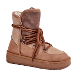 Botas de neve forradas de pele D.Franklin DFSH370013 camelo marrom