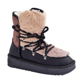 Botas de neve com isolamento de pele D.Franklin DFSH370012 preto