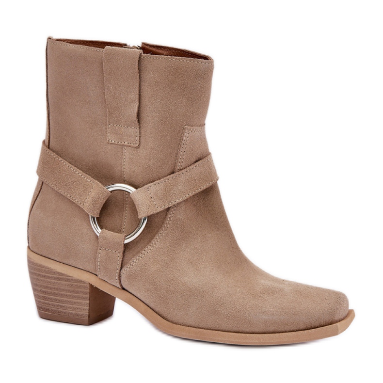 Botas femininas sem isolamento Zazoo 3444/2 bege Botas femininas sem isolamento Zazoo 3444/2 bege