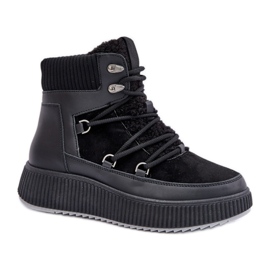 Botas de neve isoladas femininas MD9944-1 pretas preto