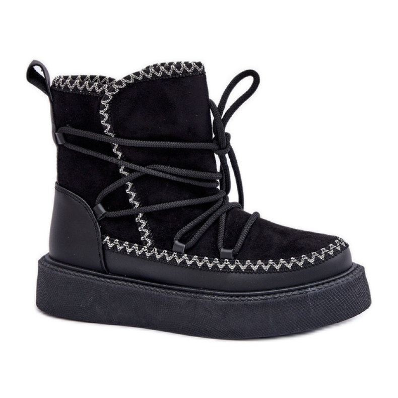 Botas de neve isoladas femininas MD1094-1 pretas preto