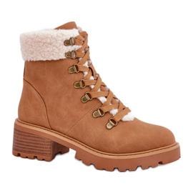 Botas isoladas femininas MD1055-8, camelo marrom