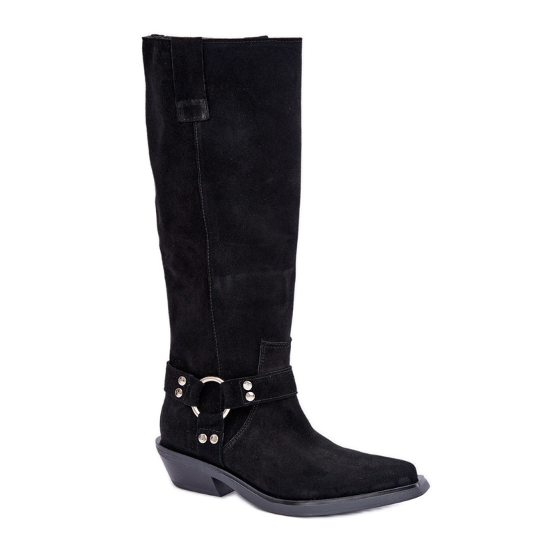 Botas de cowboy sem isolamento Zazoo 3656, pretas preto