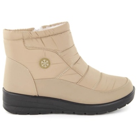 Botas femininas de neve com cunha News 5029, bege