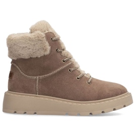 Botins Rieker 70402-24 bege com pelo