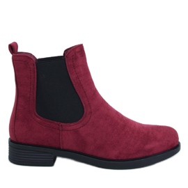 Botas Chelsea femininas de camurça com borracha vermelho