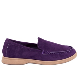 Mocassins femininos macios e roxos