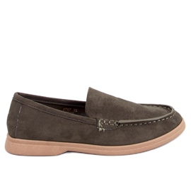 Mocassins femininos macios em verde