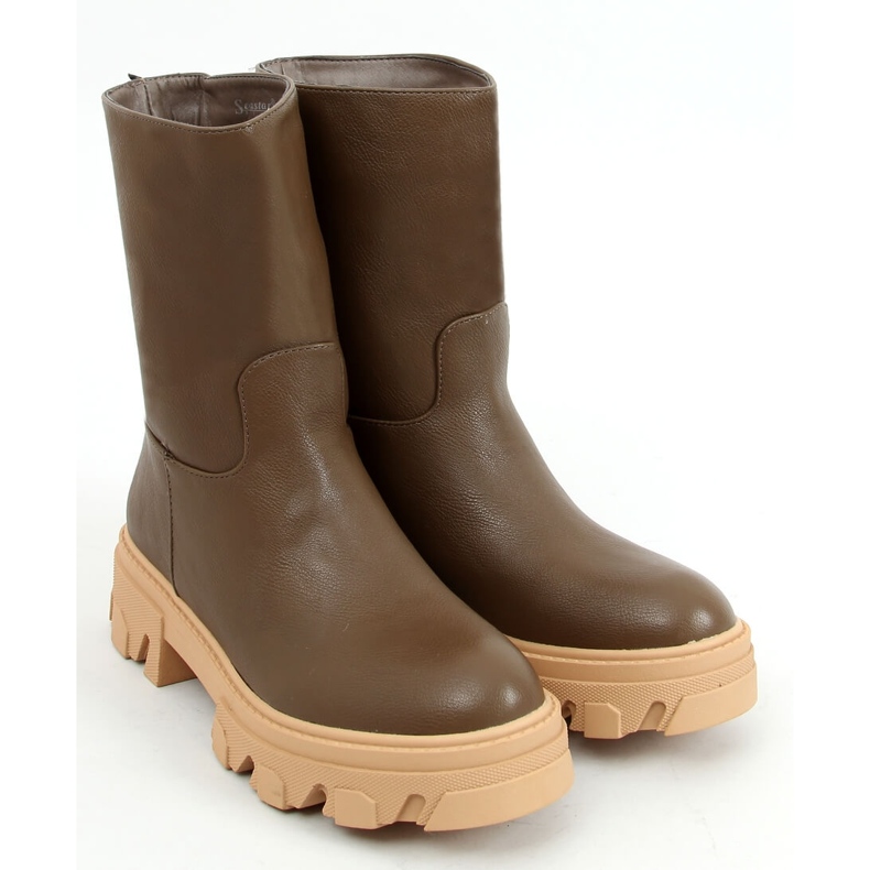 Botas femininas com cano reto Verde Botas femininas com cano reto Verde