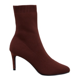 Botas de salto agulha femininas marrom