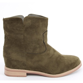 Botas isoladas com cunha oculta, tons de verde