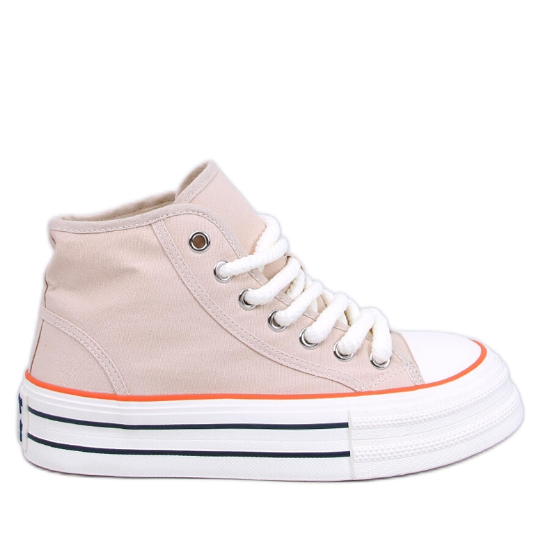 Tênis feminino na plataforma bege