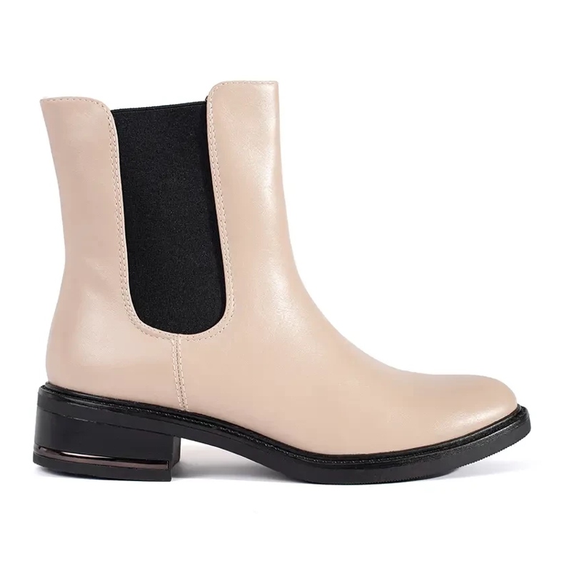 Botas Chelsea bege claro com elástico
