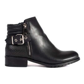 Botas Chelsea femininas pretas com salto plano preto