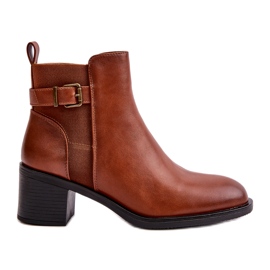 Seastar Botas isoladas femininas com grampo de camelo castanho
