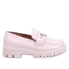 Mocassins plataforma bege com decoração
