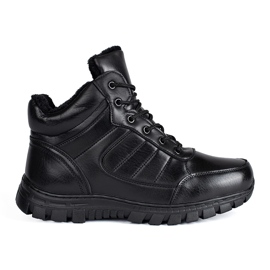 Botas de inverno isoladas para homem negro preto