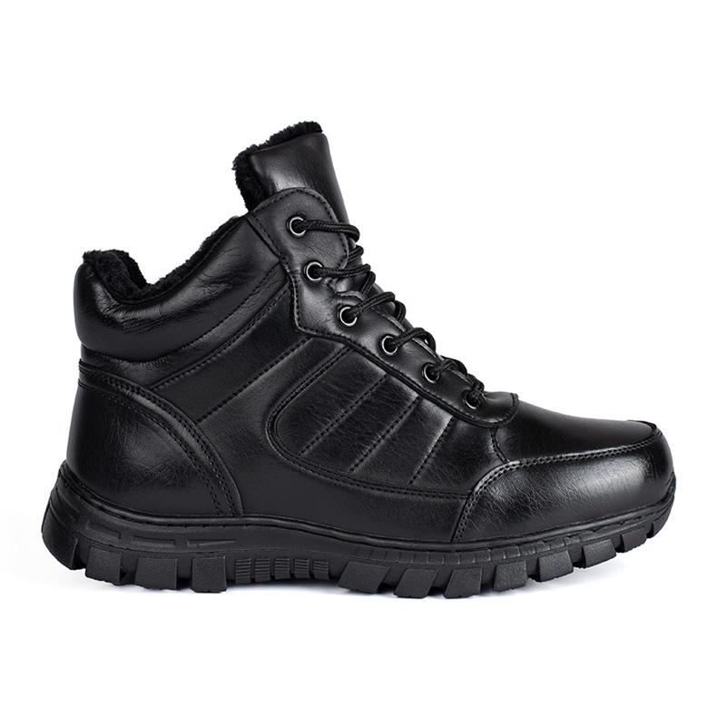 Botas de inverno isoladas para homem negro preto