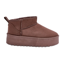 Botas de neve com plataforma baixa castanhas castanho