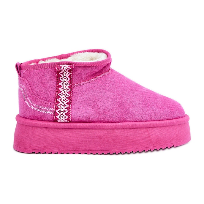 Botas de neve com plataforma rosa com estampa
